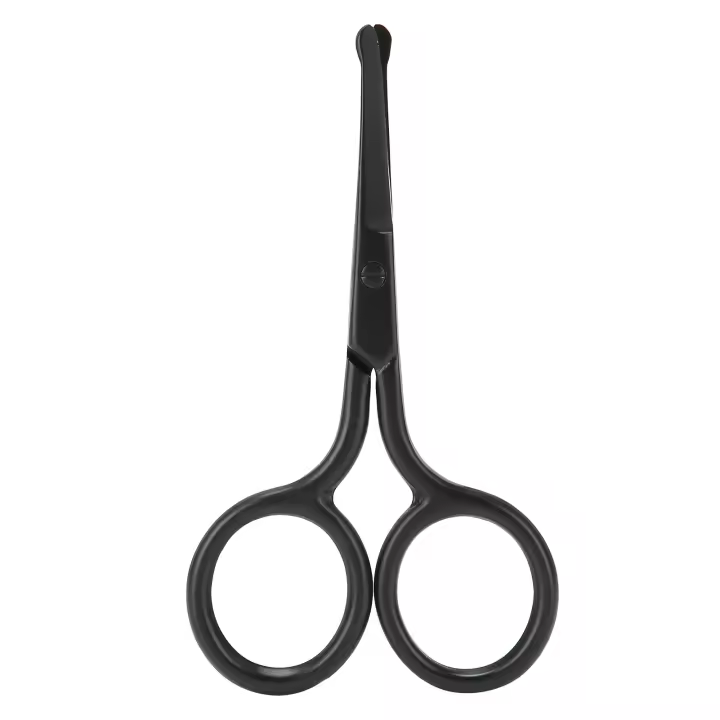 Tijeras de pelo de nariz, punta redondeada, bigote, Barba, cejas faciales, recortadora - 1
