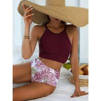 Bikini Sexy para mujer, traje de baño de cuello alto, traje de baño femenino de dos piezas, conjunto de Bikinis de cintura alta, ropa de playa para traje de baño 2024 - details 0