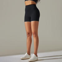 Hamidou-pantalones cortos de Yoga para mujer, Shorts deportivos de cintura alta, sin costuras, con realce de glúteos, para gimnasio, entrenamiento de verano - details 0