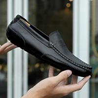 Mocasines transpirables de cuero genuino, mocasines informales, zapatos de cuero para hombres, zapatos planos formales de conducción italiana - details 10