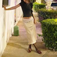 Faldas largas para mujer, falda Midi elegante de fiesta de noche con mariposa, moda plisada, color Beige y negro, verano y otoño 2024 - details 1