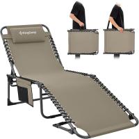 Jardin Respaldo Ajustable en 5 Posiciones, Jardín, Playa, Cama Camping con Almohada para Playa Piscina Vacaciones Exterior - details 0