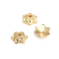 50 Uds. De cuentas redondas de latón de Color dorado de 18K, tapas de hojas de árbol y flores, suministros para hacer cuentas de joyería, accesorios Diy - details 49