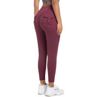 Pantalones deportivos elásticos para mujer, gimnasio con bolsillos, entrenamiento para correr, pantalones altos SexIs Belta, levantamiento de glúteos de Color sólido - details 37