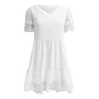 BUNO-Vestido de mujer de manga corta con cuello en V, moda de verano. - details 4