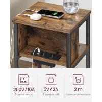 Mesa Adicional con Enchufe Mesita de Noche con 2 Tomas AC y 2 Puertos USB 30 x 34 x 58 cm - details 4
