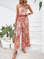 Mono largo para mujer, monos de pierna ancha con espalda descubierta, monos informales sin mangas, ropa de verano para mujer 2025 - details 3