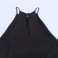 Vestido largo de noche sencillo con textura satinada PB&ZA2025, cuello halter, ajuste slim, tirantes, para verano, ropa de mujer. - details 8