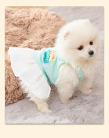 Vestido de Perrito para Exteriores Moda Set de Mascotas para Niñas Gatos Primavera Verano Material de Poliéster Diseño de Dibujos Animados Resistente a la Suciedad Ligero - details 1