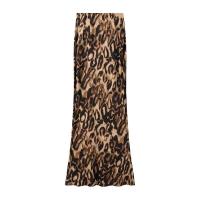 BUNO-falda Midi ajustada de leopardo satinado a la moda para mujer, faldas elegantes Vintage de cintura alta elástica para mujer - details 2