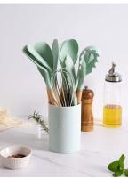 Juego de Utensilios de Cocina de Silicona Resistente y Antideslizante 11 Piezas Completas con Soporte de Acero Inoxidable Incluye Espatula y Cuchara de Almacenamiento - details 1