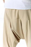 Pantalones de Lineno y Algodón para Hombres Pantalones Anchos Casuales con Cintura Baja - details 16