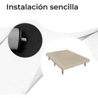 Marco de Cama 3D Extra Resistente Estabilidad de 5 Barras Transversales + 6 Patas Metálicas Roscadas de 25cm Organización de Muebles en Marrón - details 5