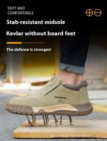 No de acero puntera soldadores zapatos anti-quemaduras de cuero de vaca ligero verano transpirable 6KV aislado estribos casual zapatos de trabajo al aire libre zapatos de trabajo del sitio - details 1