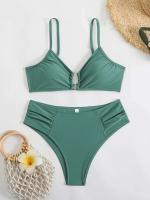 Bikini sexy, traje de baño de dos piezas, conjunto de bikini de cintura alta, traje de baño para mujer con realce, ropa de playa 2025 - details 6