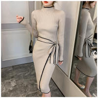 Elegante Vestido de Punto con Cordones Moda de Oficina para Mujeres en Otoño-Invierno - details 6