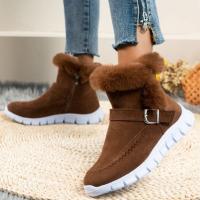 Botas de nieve cálidas de invierno para mujer, zapatos planos de algodón a la moda informales - details 5