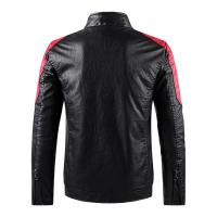 Chaqueta de Cuero de Motocicleta para Hombres Ajuste Delgado PU de Alta Calidad Moda Otoñal Casual - details 2