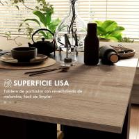 Mesa Plegable de Comedor Mesa de Cocina Plegable con Ruedas Alas Abatibles y Estantes para 4-6 Personas 75x140x74 cm Cemento Gris - details 32