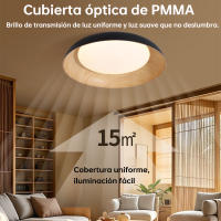 Hogar inteligente, decoración de interiores, techo, control remoto, luz de techo LED de madera inteligente para dormitorio y sala de estar. - details 2