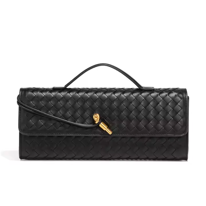 Bolso de mano de cuero PU tejido a la moda para mujer, bolso cruzado informal y versátil para uso diario, bolso de viaje moderno que combina con todo - 1