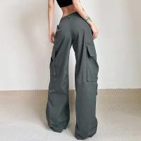 Pantalones cargo de mujer con cómoda cintura elástica y bolsillos - details 2