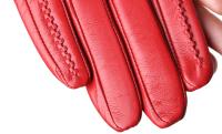 Guantes de piel de oveja para mujer, manoplas cortas de terciopelo fino para pantalla táctil, de cuero, de buena calidad, para invierno, 2226 - details 75