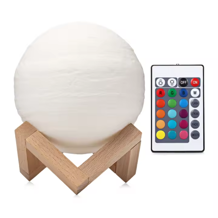 Lámpara de mesa de luz 3D con estampado de Júpiter, lámpara de Luna colorida, recargable, cambio táctil, Usb, luz Led nocturna, decoración del hogar, regalo creativo - 1
