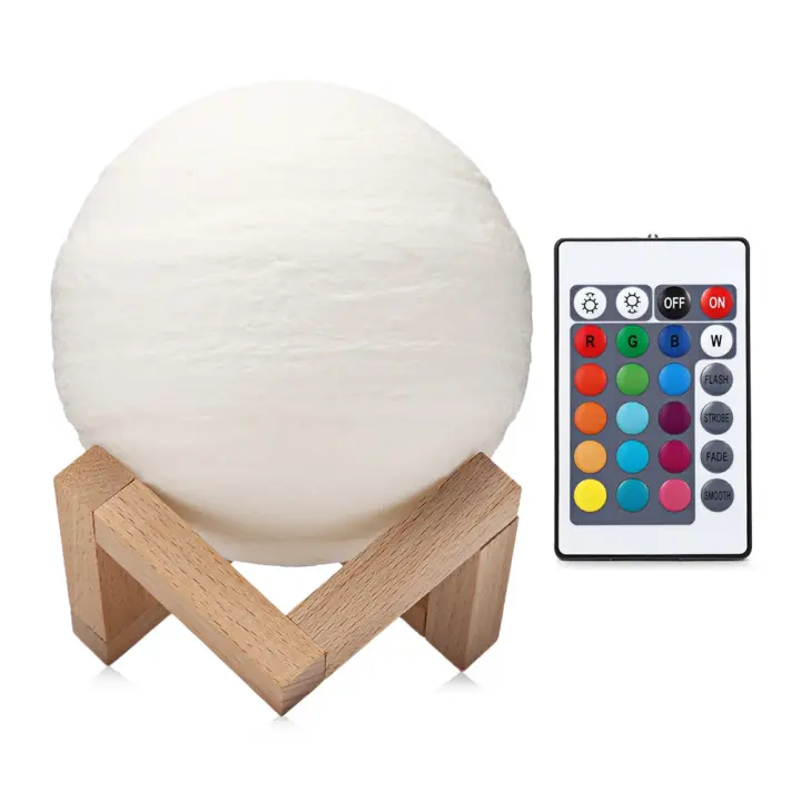 Lámpara de mesa de luz 3D con estampado de Júpiter, lámpara de Luna colorida, recargable, cambio táctil, Usb, luz Led nocturna, decoración del hogar, regalo creativo - 1