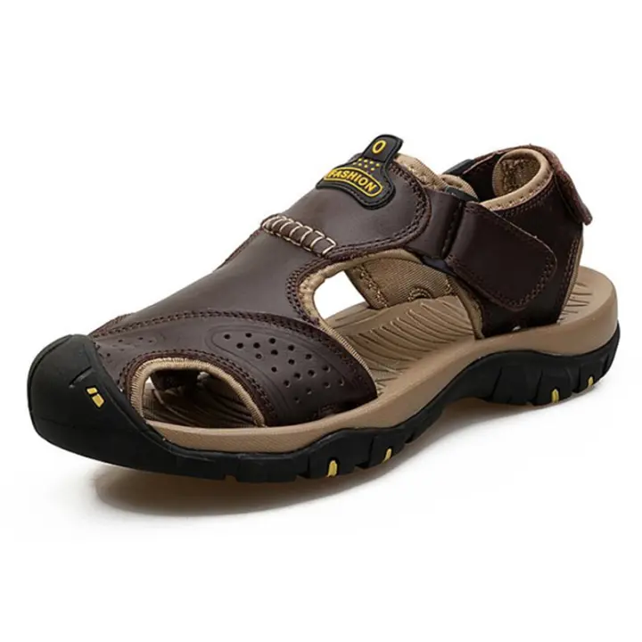 Sandalias de cuero para hombre, zapatos informales, ligeros y cómodos, de talla grande 38-48 - 1