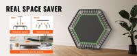 SucceBuy Mini trampolín, 54,5 pulgadas, carga de 450 libras, mango ajustable, tubos de acero de primera calidad + tapete de PP + cuerdas elásticas - details 2