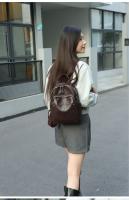 Mochila retro simple de cuero casual para viajes diarios, primera capa de cuero de vaca, mochila para mujer, bolso de cuero suave. - details 13