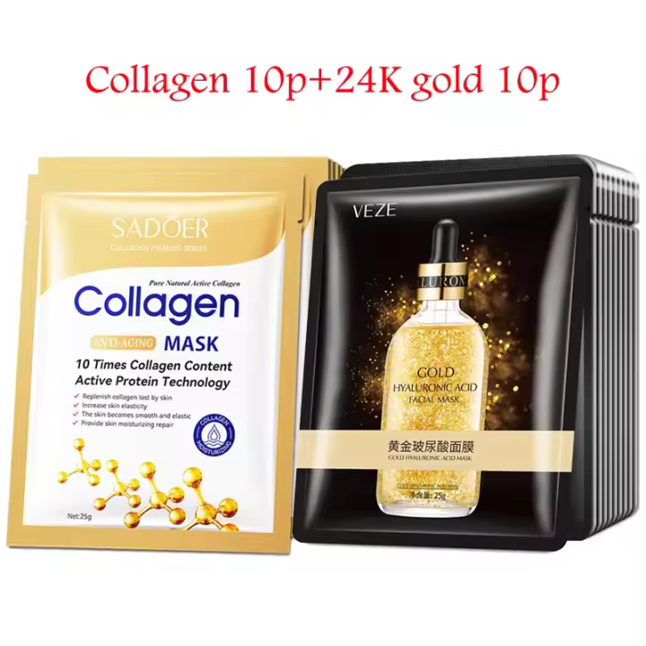 Mascarilla Facial de Colágeno de Caracol 20pcs Hidratante, Iluminador, Reafirmante - 1