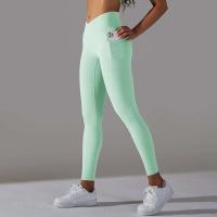 Leggings cruzados para mujer, pantalones de yoga con bolsillo, malla deportiva transpirable para correr y andar en bicicleta, leggings de entrenamiento de cintura alta - details 24