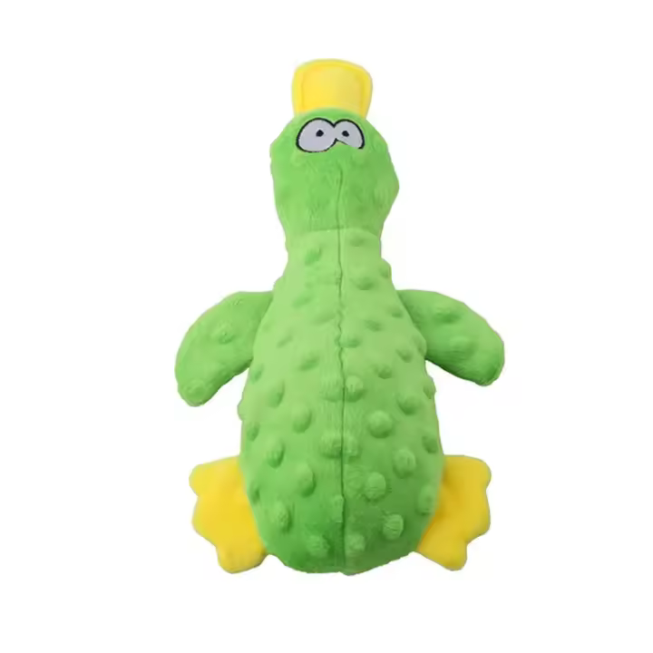 Juguete de Peluche Suave de Pato Juguete Interactivo para Cachorros Diversión de Mordisco - 1