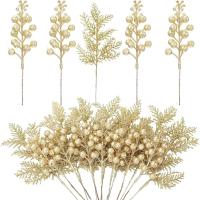 Ramo de Flores Artificiales Brillantes 5Pcs Guirnaldas Navideñas para Hogar - details 9