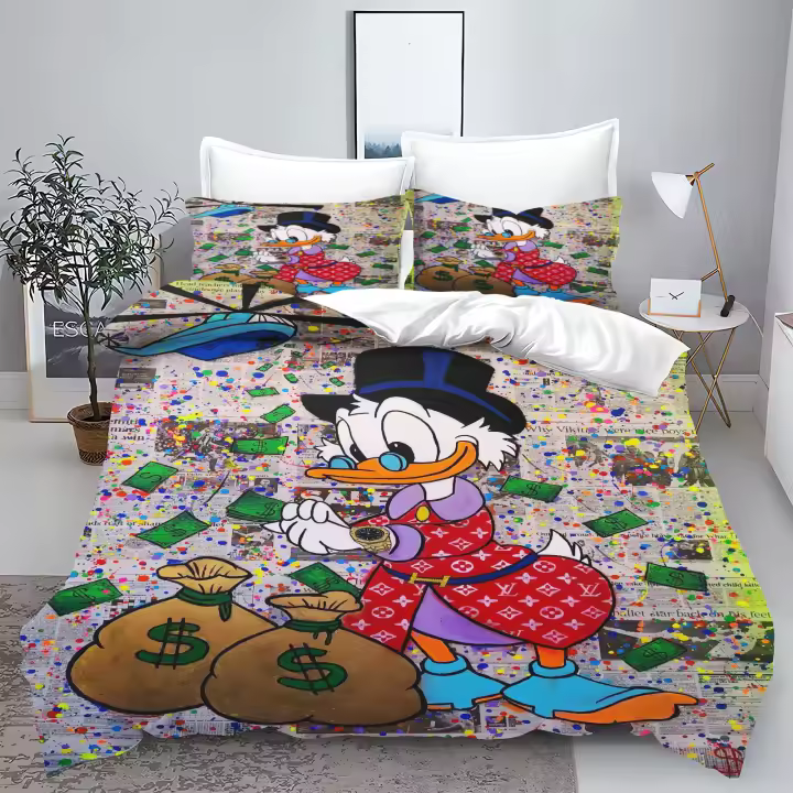 Conjunto de Ropa de Cama de Duck Duck Tamaño Twin Diseño de Dibujos Animados - 1