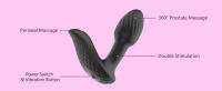 360 °   Masajeador de próstata giratorio Vibrador de control remoto, masturbador masculino y consolador de clítoris femenino Vibradores portátiles de masaje con 9 vibraciones, juguetes sexuales para adultos - details 2