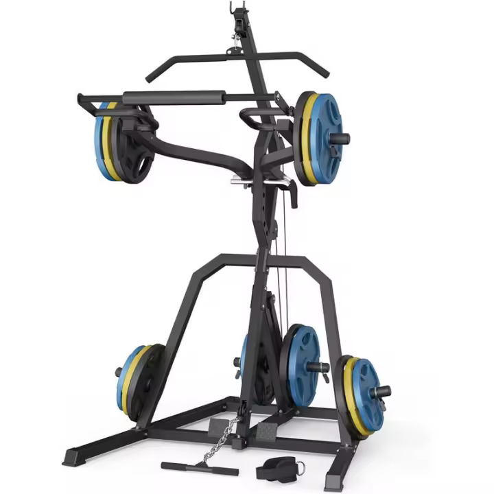 DONOW Leverage Power Squat Rack Lever con LAT Low Row Home Gym System Estación de entrenamiento Relación 2:1 - 1