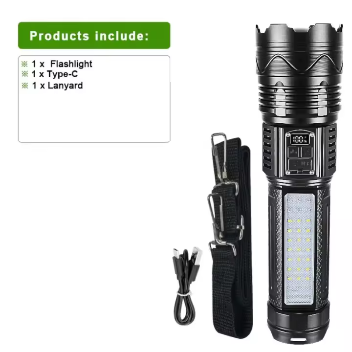 Linterna LED Potente de 1000000LM Linterna Recargable Tipo C de Largo Alcance - 1
