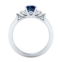 Anillo de plata de ley S925 con zafiro, sortija de compromiso con piedra natal, piedra preciosa azul - details 4