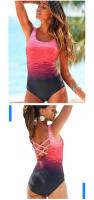Traje de baño de una pieza para mujer, bañador Sexy de talla grande con realce, cuerpo cerrado, ropa de playa y piscina - details 1