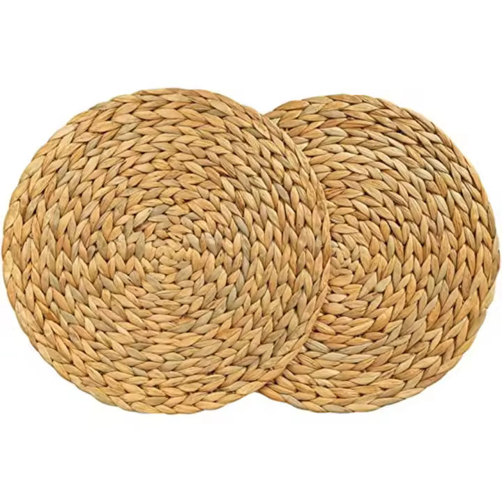 Mantel Individual de tejido de agua Natural, tapete redondo de ratán para mesa, 1 unidad - 1