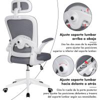 Silla de Oficina Giratoria con Ruedas Transpirable, Ajustable, Soporte Lumbar para Hogar y Oficina - details 17