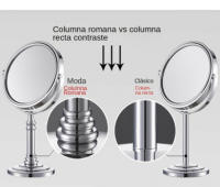 Espejo de tocador giratorio de 180° con base independiente, espejo bidireccional, vista regular y aumento de 3x - details 5