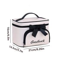 Bolsa de almacenamiento de cosméticos de PU impermeable con cremallera, bolsa de maquillaje con lazo a prueba de polvo, bolsa de lavado multicompartimento de gran capacidad - details 0