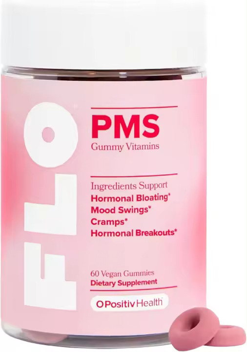 O Positiv FLO Vitaminas para mujeres, 30 porciones (paquete de 1) Alivio proactivo del PMS: combate las crisis hormonales, la hinchazón y los calambres. - 1