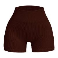 Pantalones cortos de elevación de cadera de cintura alta para yoga y fitness con hilo sin costuras - details 1