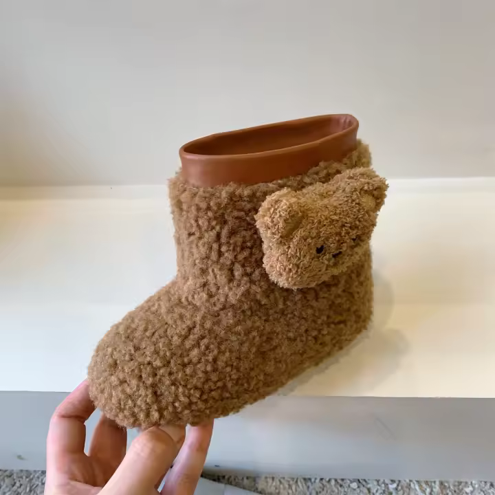 Botas de nieve para niños Zapatos de algodón para bebés de invierno Botas cortas Botas peludas para niñas - 1