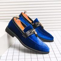 Bodas casuales de gran tamaño azul verde, cómodos zapatos de cuero de gamuza con borlas para ocasiones formales - details 0